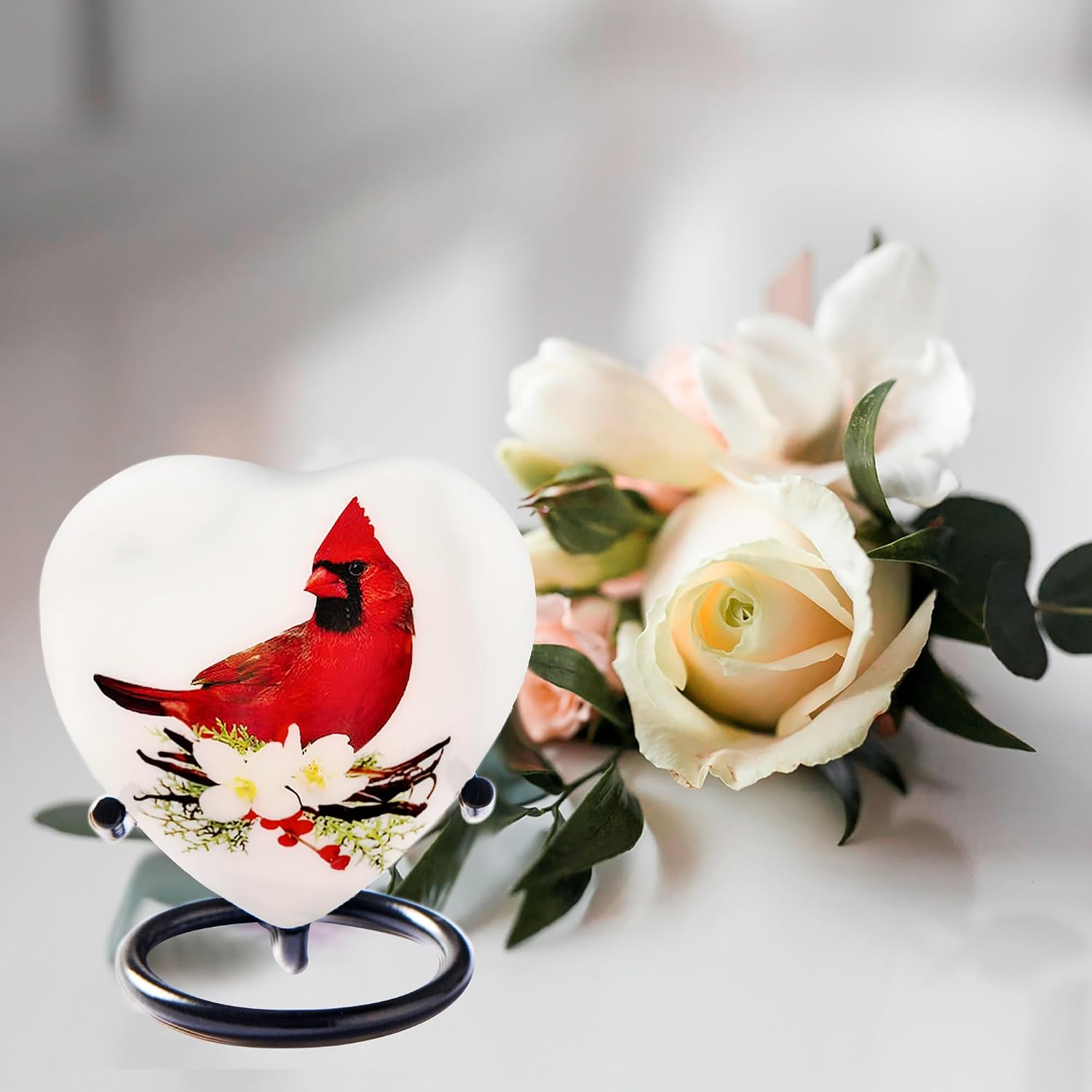 Small Urns for Human Ashes Keepsake, Mini Heart Urn with Stand, Decorative Cremation Urns for Adult Men & Women –