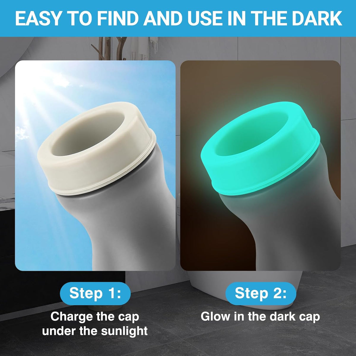 Urinal for Men with Glow-in-Dark Lid: 30 oz Spill-Proof Men's Urinal Bottle