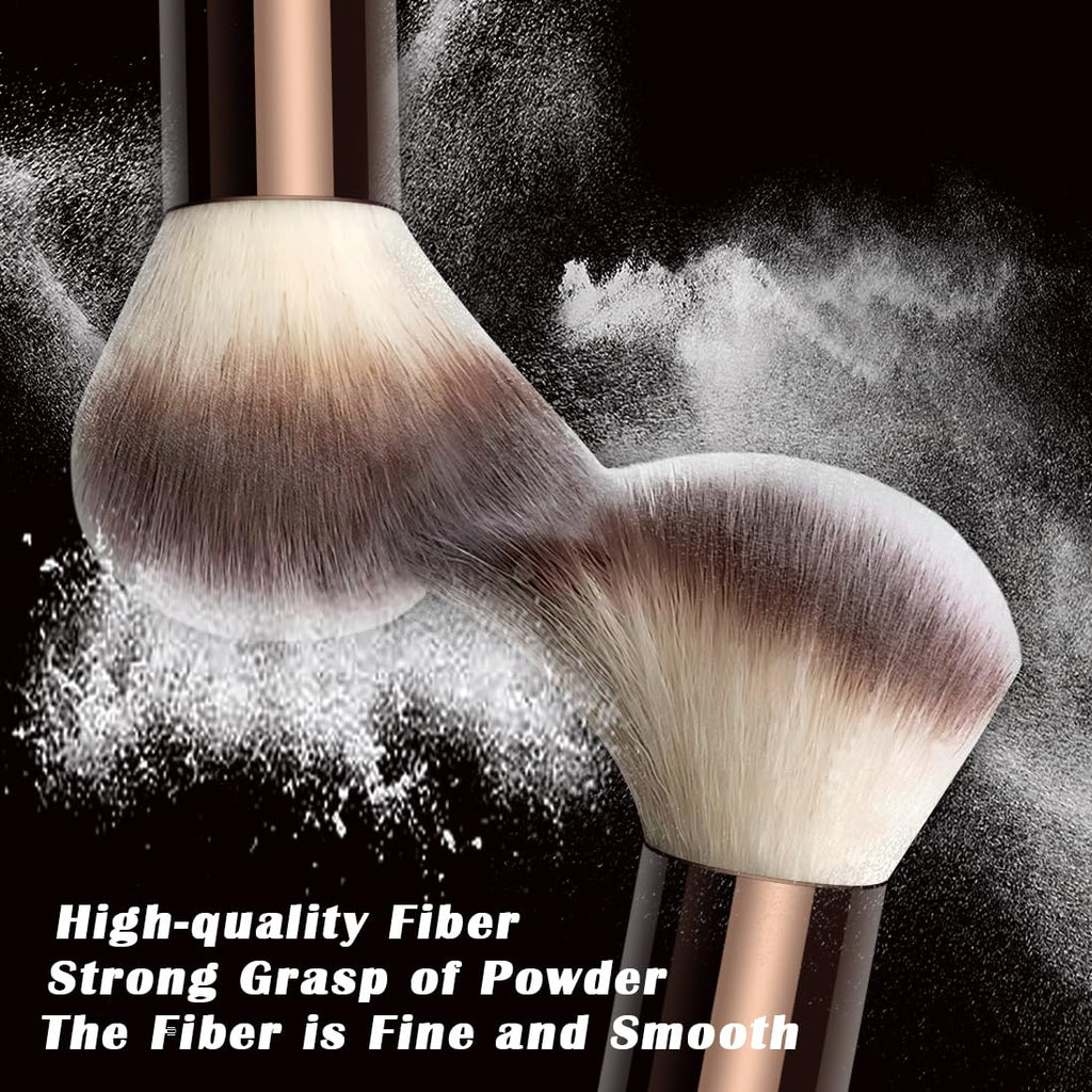 57Pcs Brown Makeup Brushes Set Professional with Case Premium Synthetic for Foundation Concealer Blush Eye Shadow