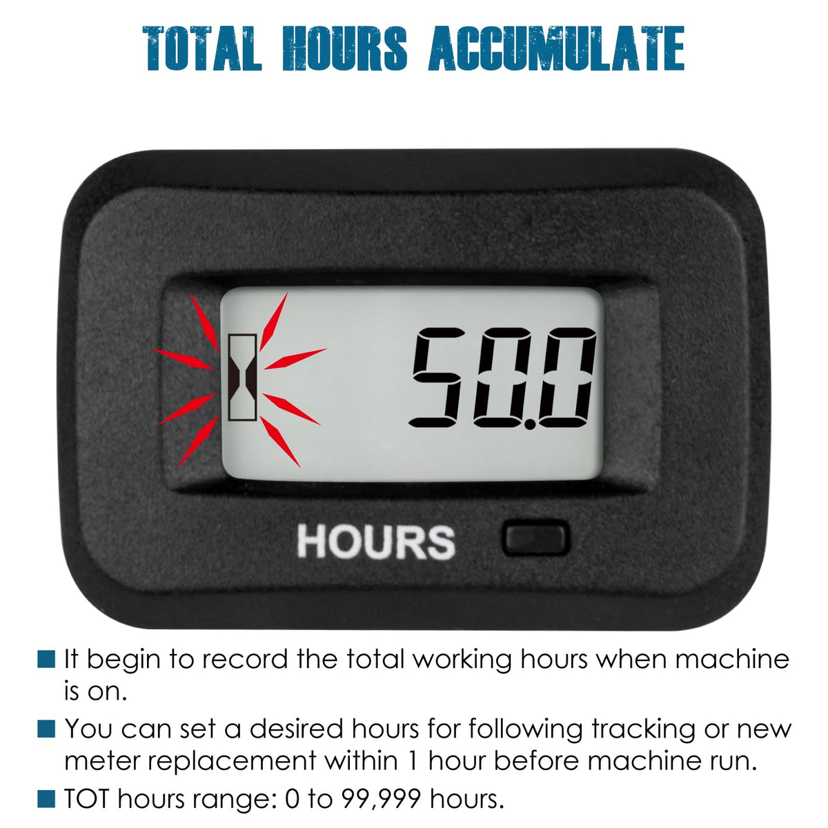 Runleader RL-HM038AD Digital Hour Meter, LCD Display
