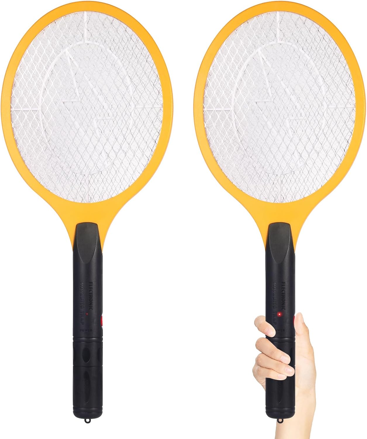 Electric Fly Swatter Handheld Bug Zapper - Indoor Outdoor 20in Zapping Racket for Pest Mosquito & Flies - Battery
