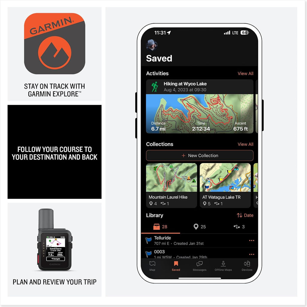 Garmin inReach Mini 3 Rugged Compact Global Satellite Communicator | Two-Way Texting, Emergency SOS Messaging, 350