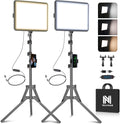 2-Pack LED Video Light Kit, NiceVeedi Studio Light, 2800-6500K Dimmable Photography Lighting Kit with Tripod