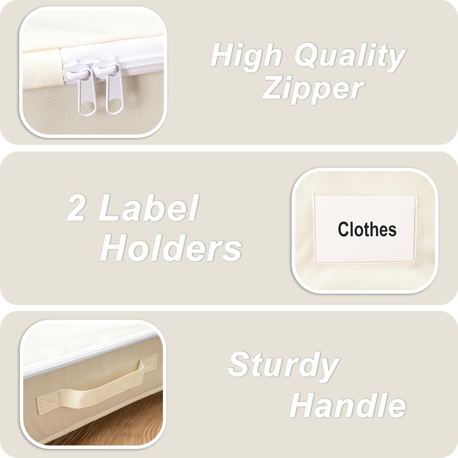 Under Bed Storage with Wheels, 2 Pack Under Bed Storage Containers with Label Holders for Clothes, Shoes and