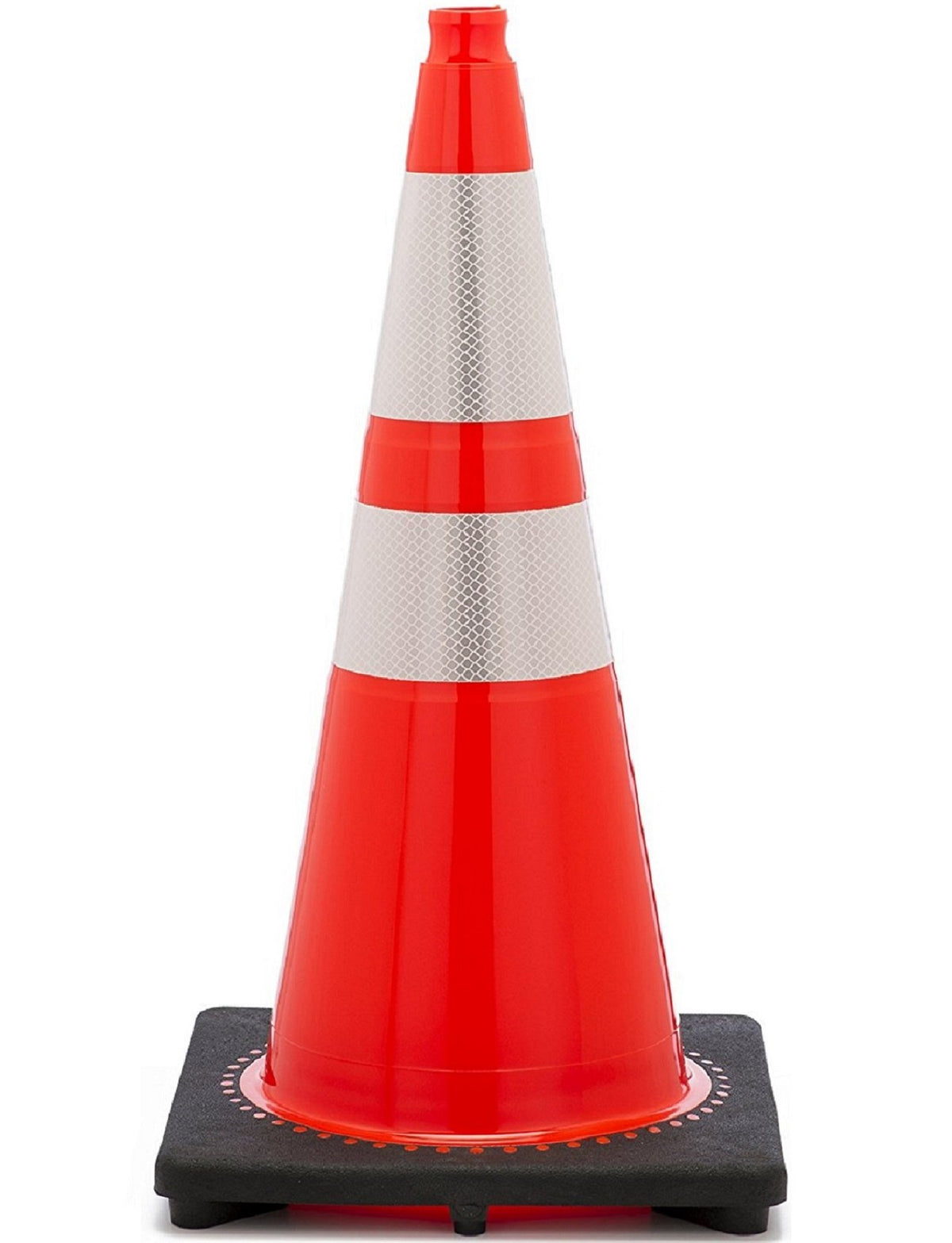 High-Visibility Orange Traffic Cones with 3M Reflective Collars - 28-inch