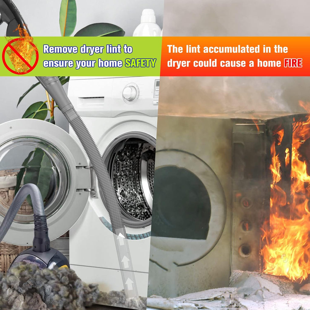 2 Pack Dryer Vent Cleaner Kit Dryer Lint Vacuum Attachment