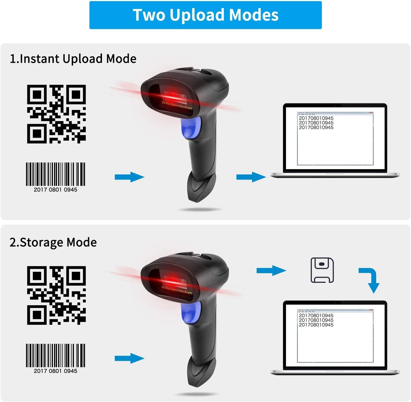 Wireless 1D 2D Barcode Scanner with Stand for Warehouse POS and Computer | NetumScan Portable Automatic QR Code