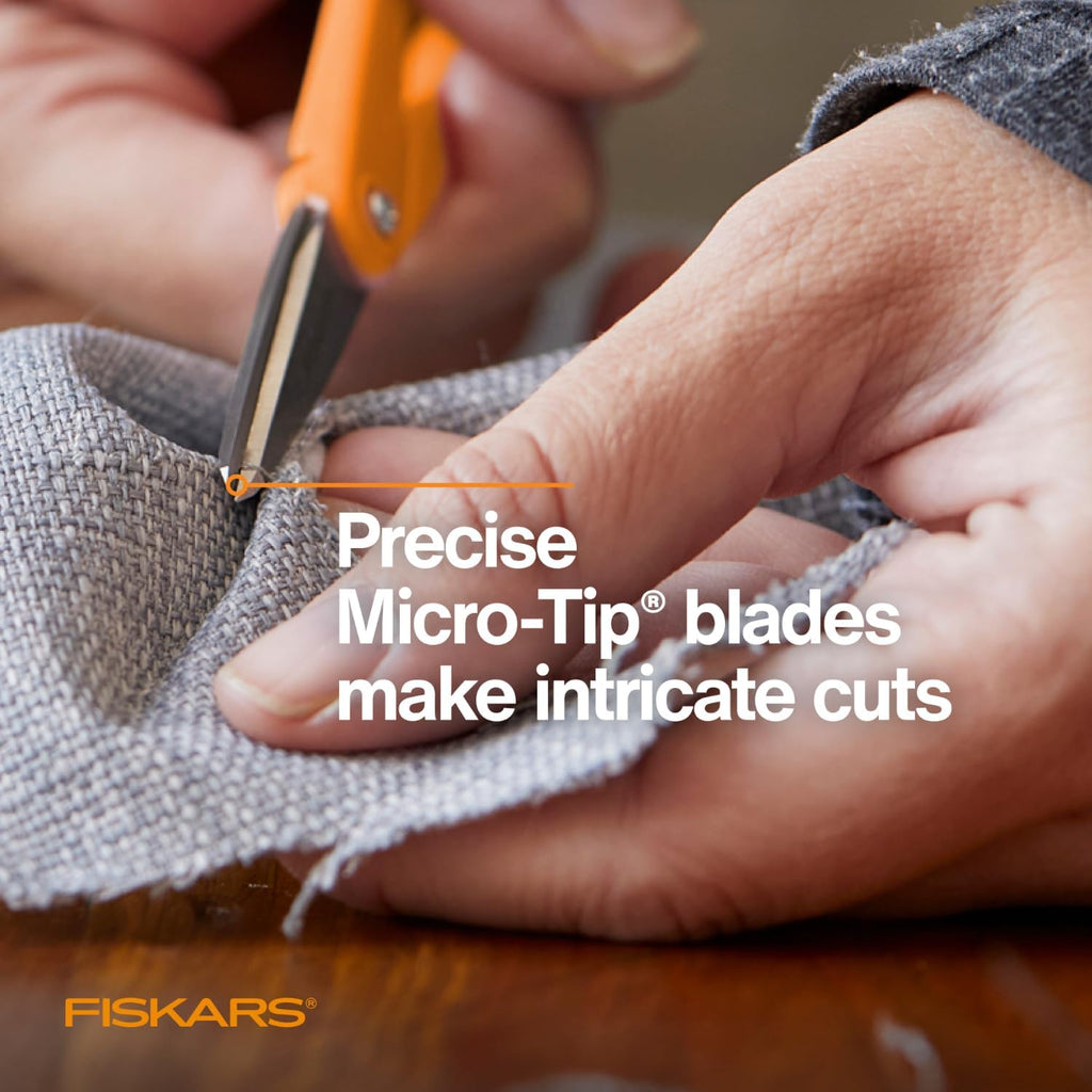 5" Orange-Handled Micro-Tip Fabric Scissors, No. 5 | For Tight & Intricate Detail Sewing & Craft Projects