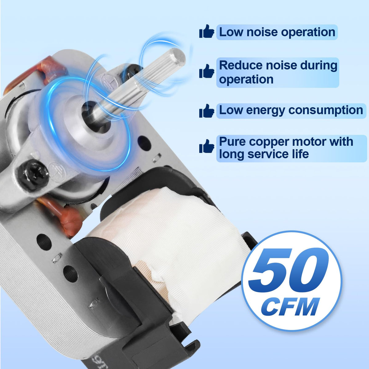 763RL B Fan Motor S0503B000 Replacement Compatible with Broan Nutone 763RLN, 763RLN B, 763RLL Unit, 763RLN-R01, 663LCN, 763RL/769RL A Bath Exhaust Fan Motor 50CFM