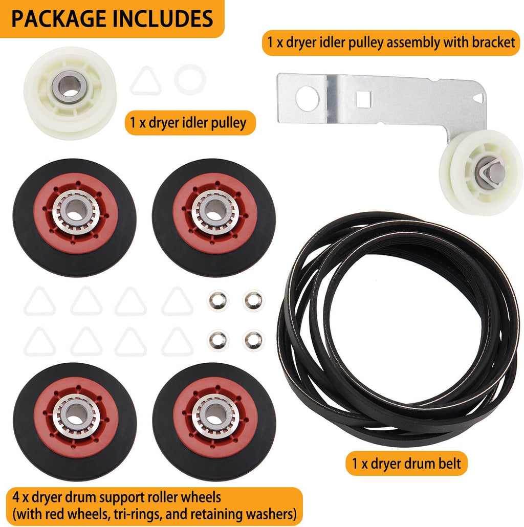 MED5630HW2 MED6230HW0 Dryer Repair Kit and Idler Pulley Replace for Maytag