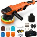 1200W 6" Rotary Buffer, 2500-6000RPM, Detach Handle, Car/Boat Sand & Wax | Protmex Dual Action Car Buffer with 6