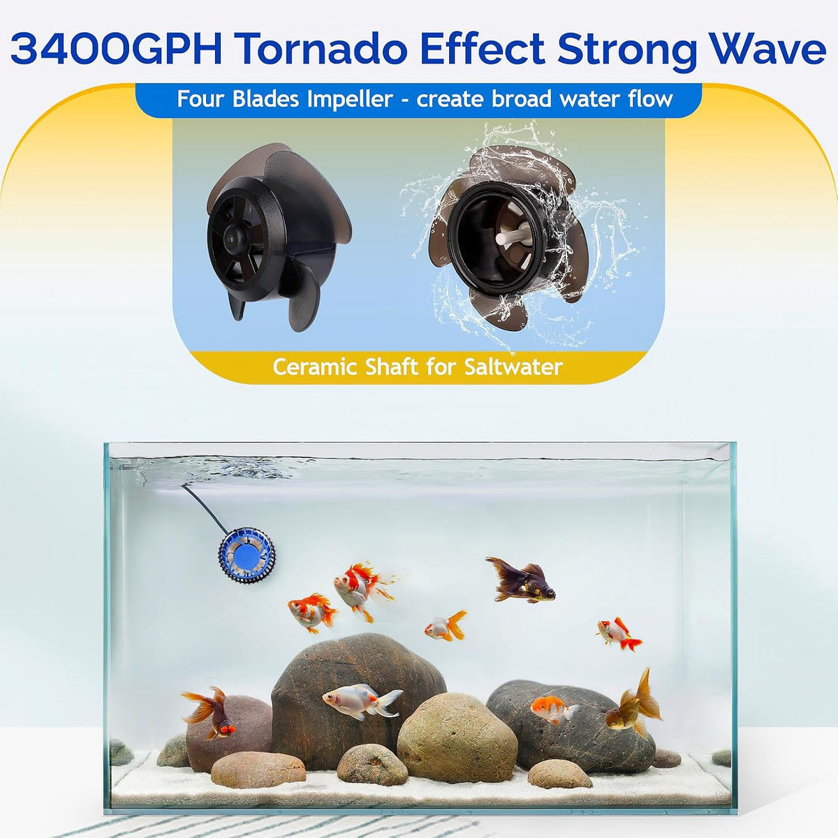Strong Wave Maker For Aquarium Magnetic DC Powerhead Adjustable Fish Tank Circulation Pump with Guard Controller for