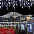 33ft 400 LED Icicle Lights Outdoor, 80 Drops Icicle Christmas Lights Connectable, 8 Modes White Icicle String Lights