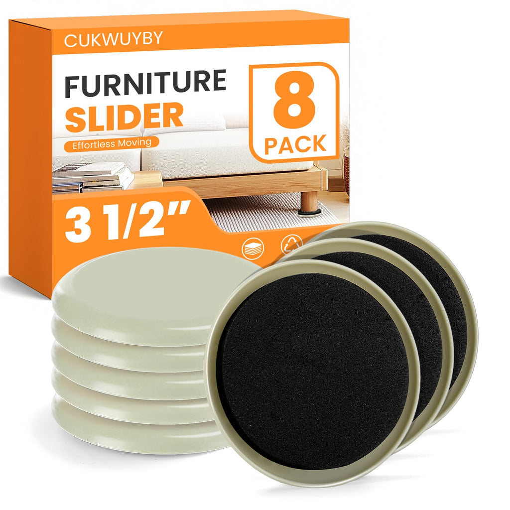 Furniture Sliders for Carpet 8PCS, 3 1/2"