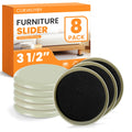 Furniture Sliders for Carpet 8PCS, 3 1/2"