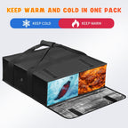 Pizza Bag for Delivery, Insulated Pizza Warmer Bag with Label Window