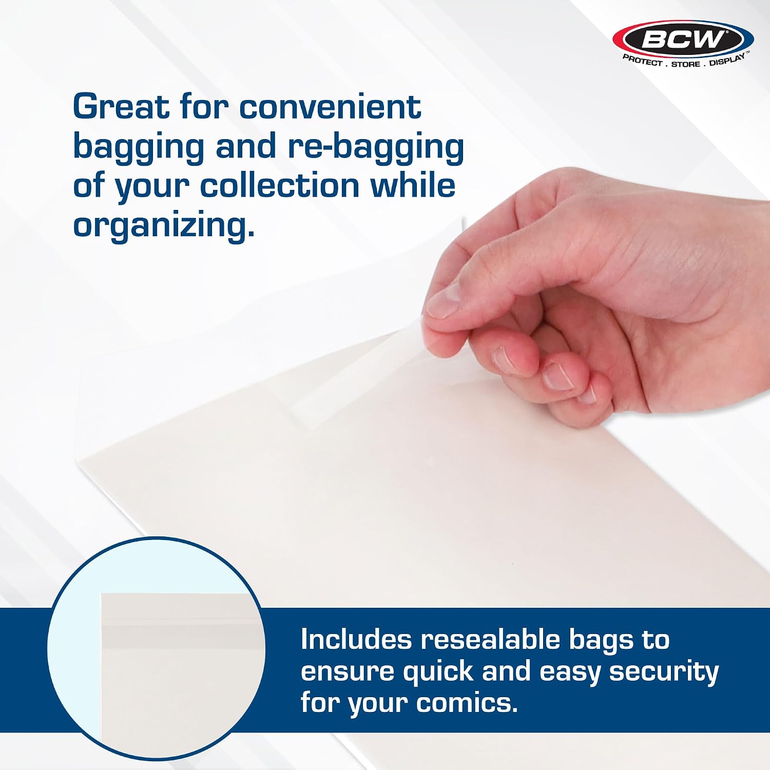 Resealable Silver/Regular Comic Bags & Regular Comic Backing Boards Set | 100 Count Each | Protection Solution for