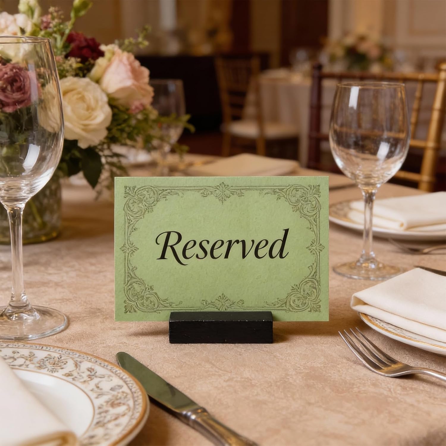 Wood Place Card Holders, 6 PCS Black Table Number Holders, Wood Stand for Wedding Party Events Exhibition Decoration