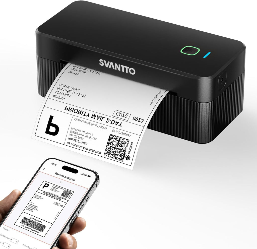 Thermal Label Printer, 4x6 Shipping Label Printer Bluetooth Wireless Label Printer for Small Business Compatible with