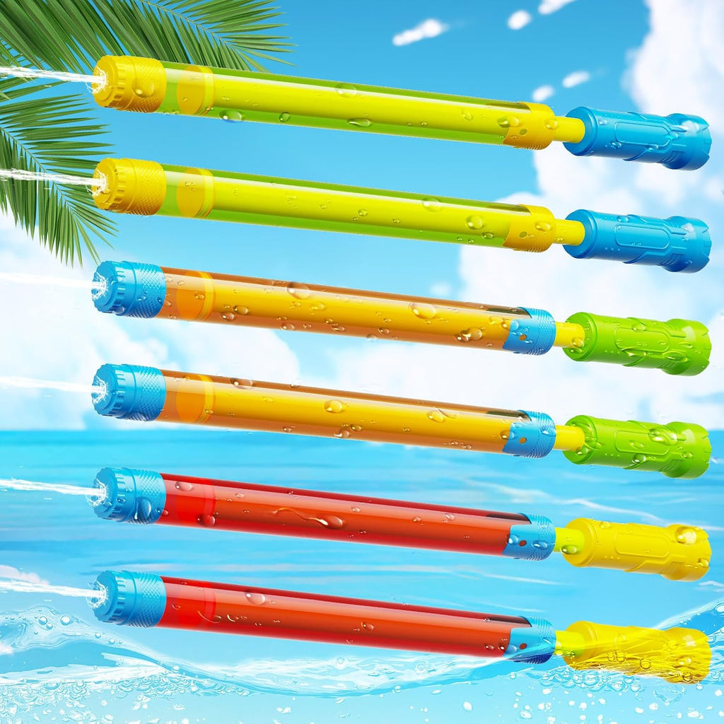 6 Pack Water Gun, Water Blaster for Kids & Adults | Shoot Up to 40 ft, Bulk Water Squirt Guns, Water Guns for