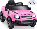 12V Licensed Land Rover Electric Ride On Car for Kids, Pink | Soft Start, Parent Remote, Seat Harness, 3 Speeds