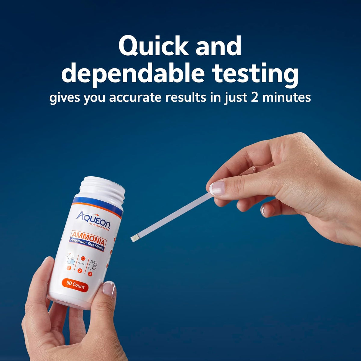 Ammonia Aquarium Test Strips, Freshwater and Saltwater Aquariums, 50 Count