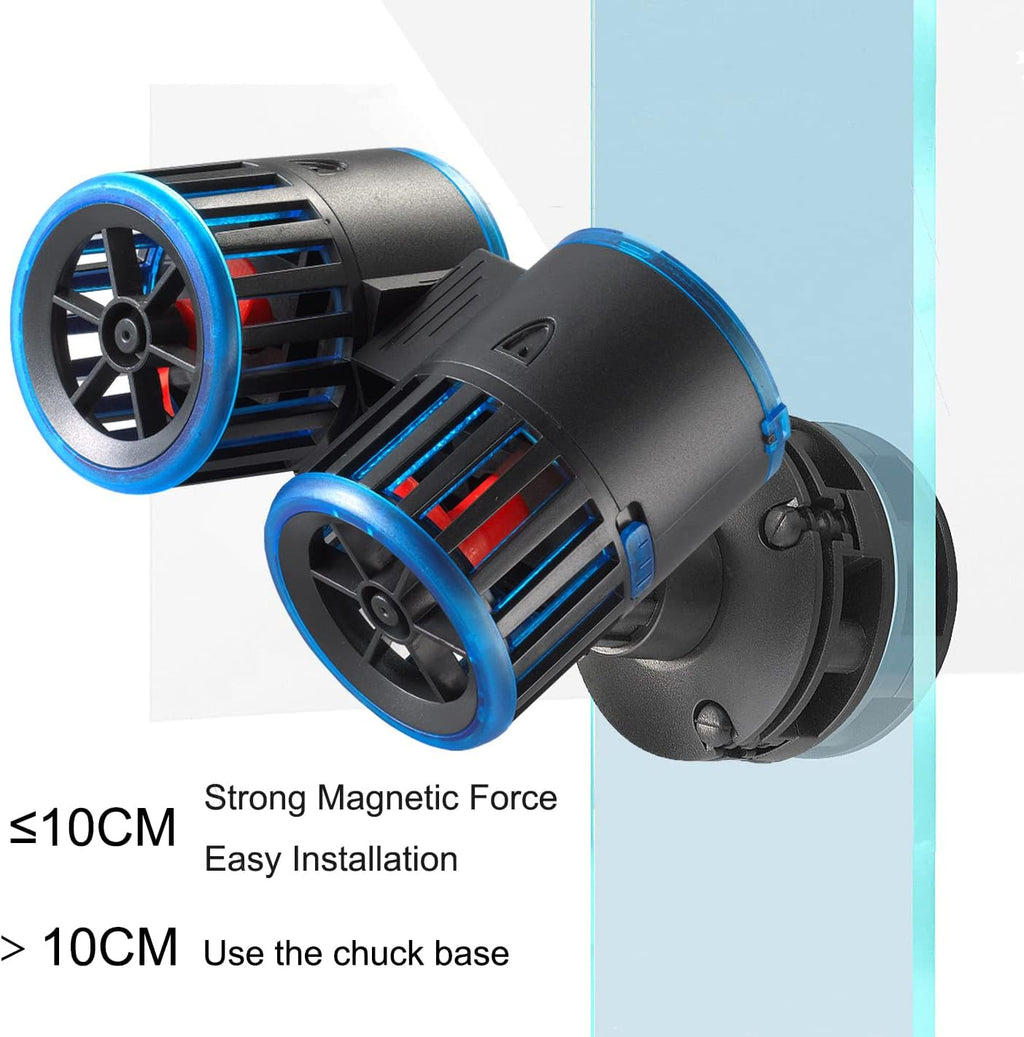 Aquarium Magnetic Dual Powerheads 25W 5400Gph for 30~300Gal Fish Tank Wave Maker Quiet and Strong Submersible Water