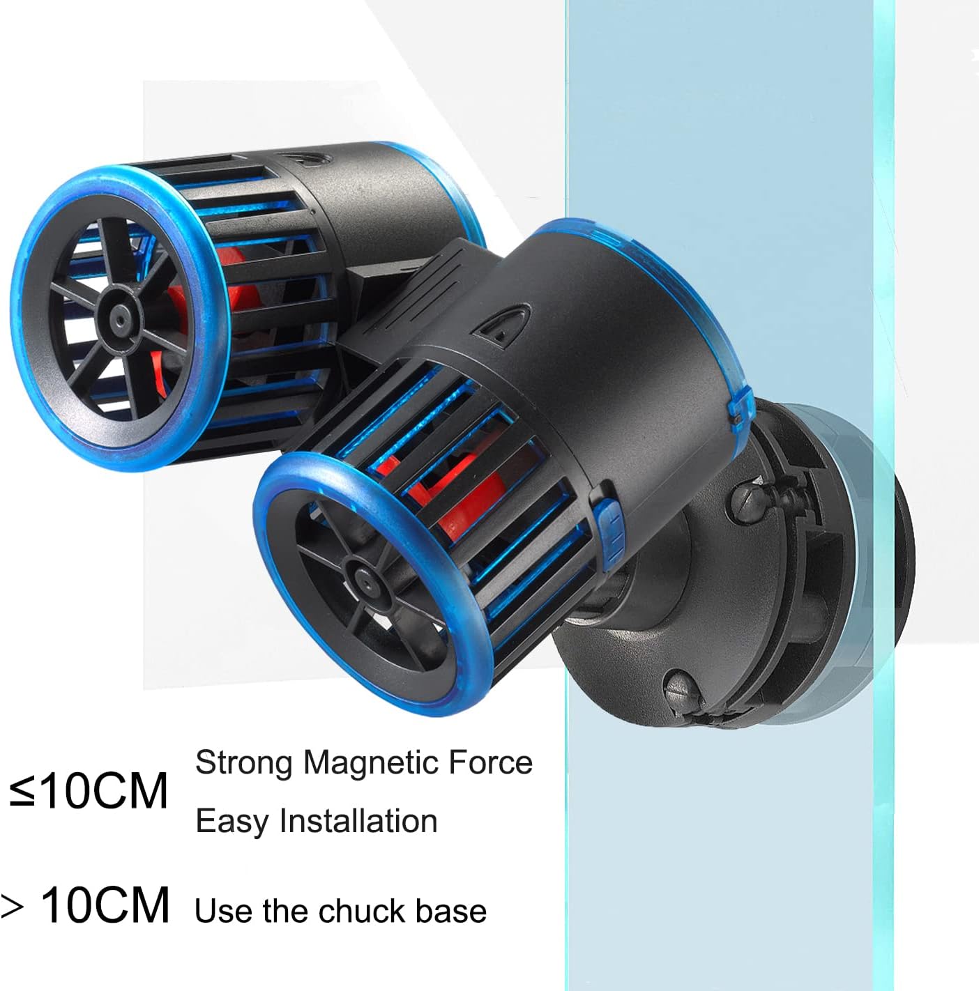 Aquarium Magnetic Dual Powerheads 25W 5400Gph for 30~300Gal Fish Tank Wave Maker Quiet and Strong Submersible Water