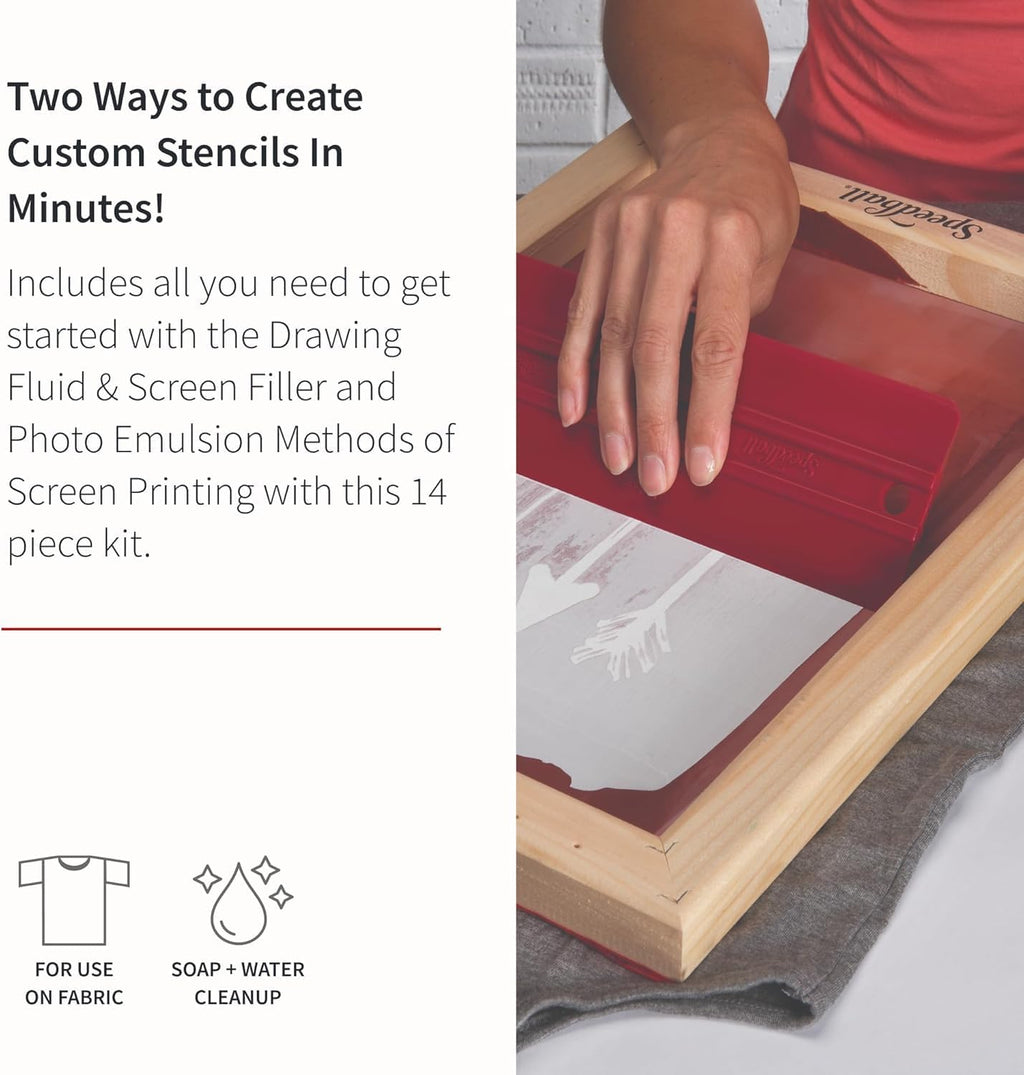 Intermediate Screen Printing Kit - Make Your Own Custom T-Shirt Prints - 2 Fabric Inks, Silk Screen Frame, Drawing