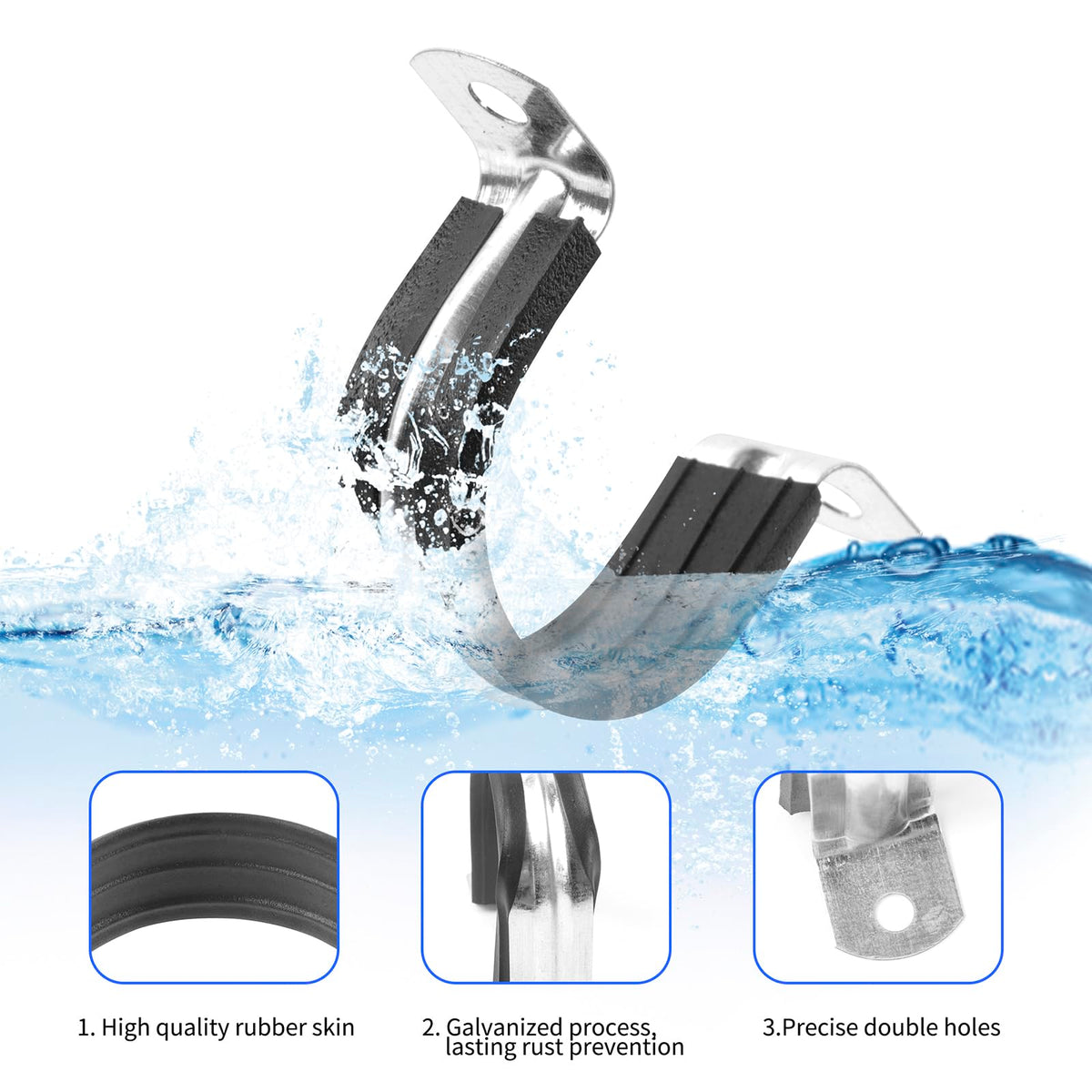 JDHGSHL 20PCS 1-9/16 Inch Reinforced Rigid Pipe Strap