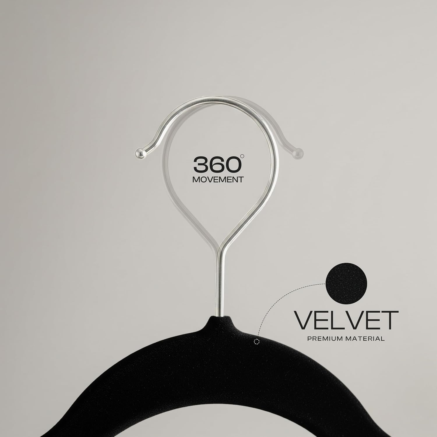 Velvet Hangers, Black, 50 Pack | Luxury Non-Slip Slim Pant & Coat Hangers | Strong Space-Saving Clothes Hangers |
