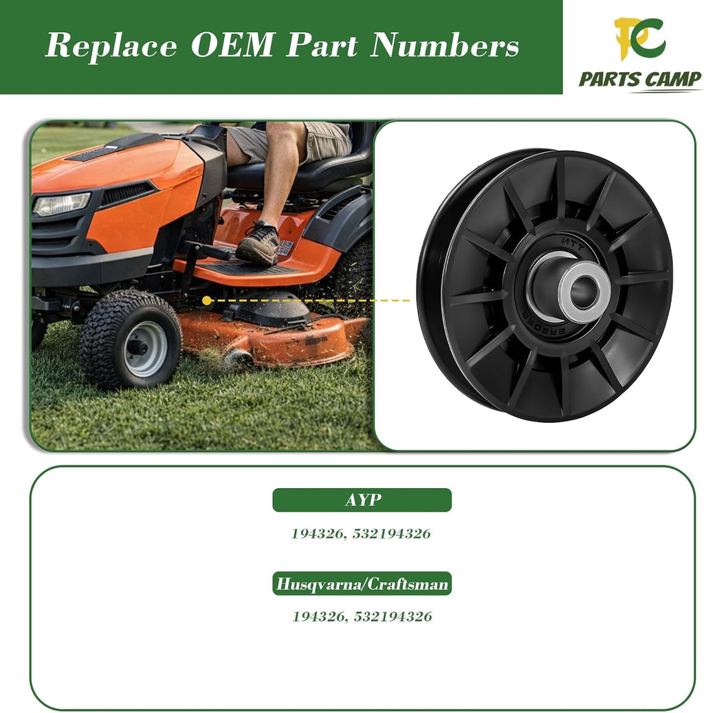 Parts Camp 194326 V-Idler Pulley for Craftsman/AYP/Poulan/Husqvarna