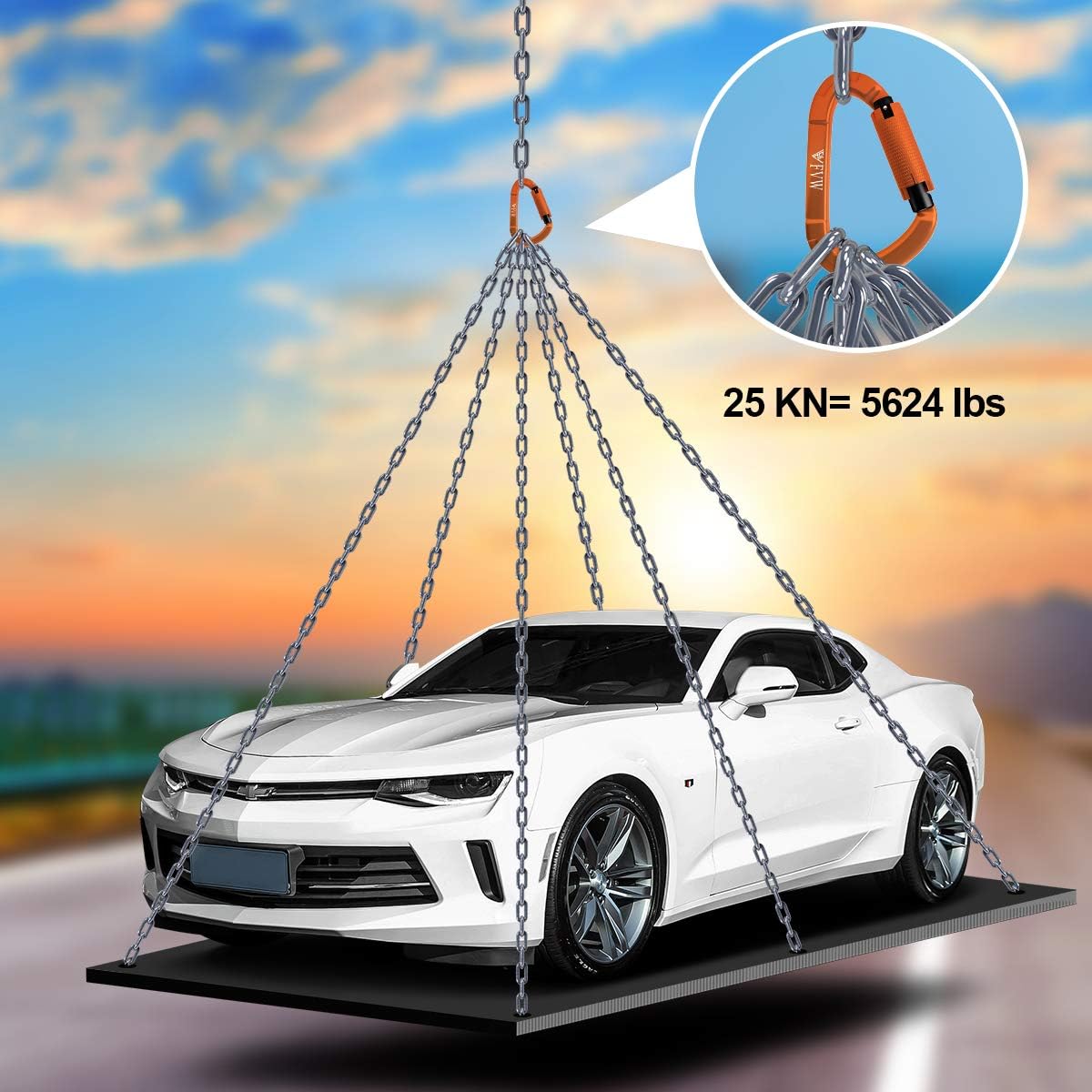 Auto Locking Rock Climbing Carabiner Clips, UIAA Certified Professional 25KN (5620 lbs) Heavy Duty Caribeaners for