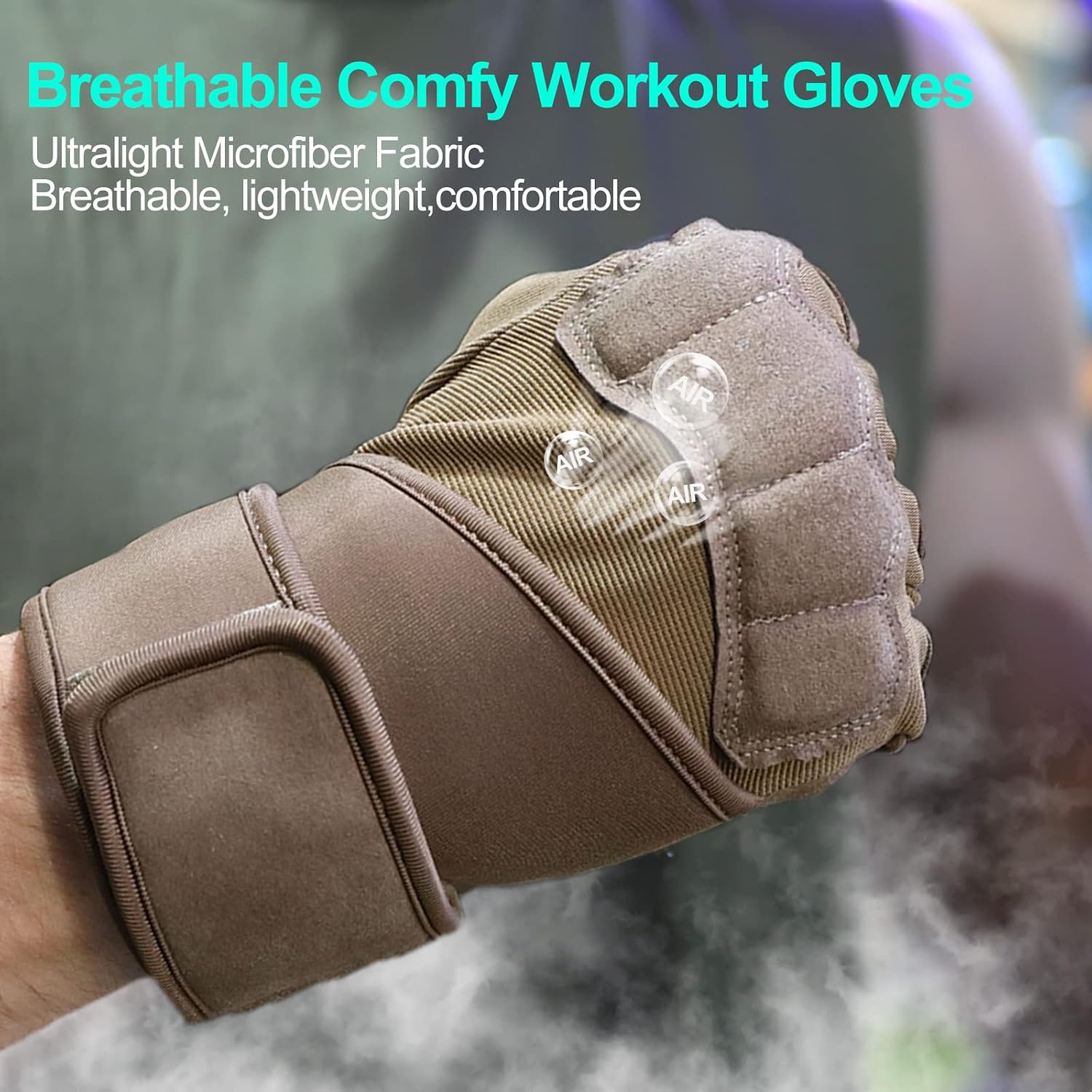 Workout Gloves for Men - Gym Weight Lifting Padded Gloves with Wrist Wrap Support, Full Palm Protection & Silicone