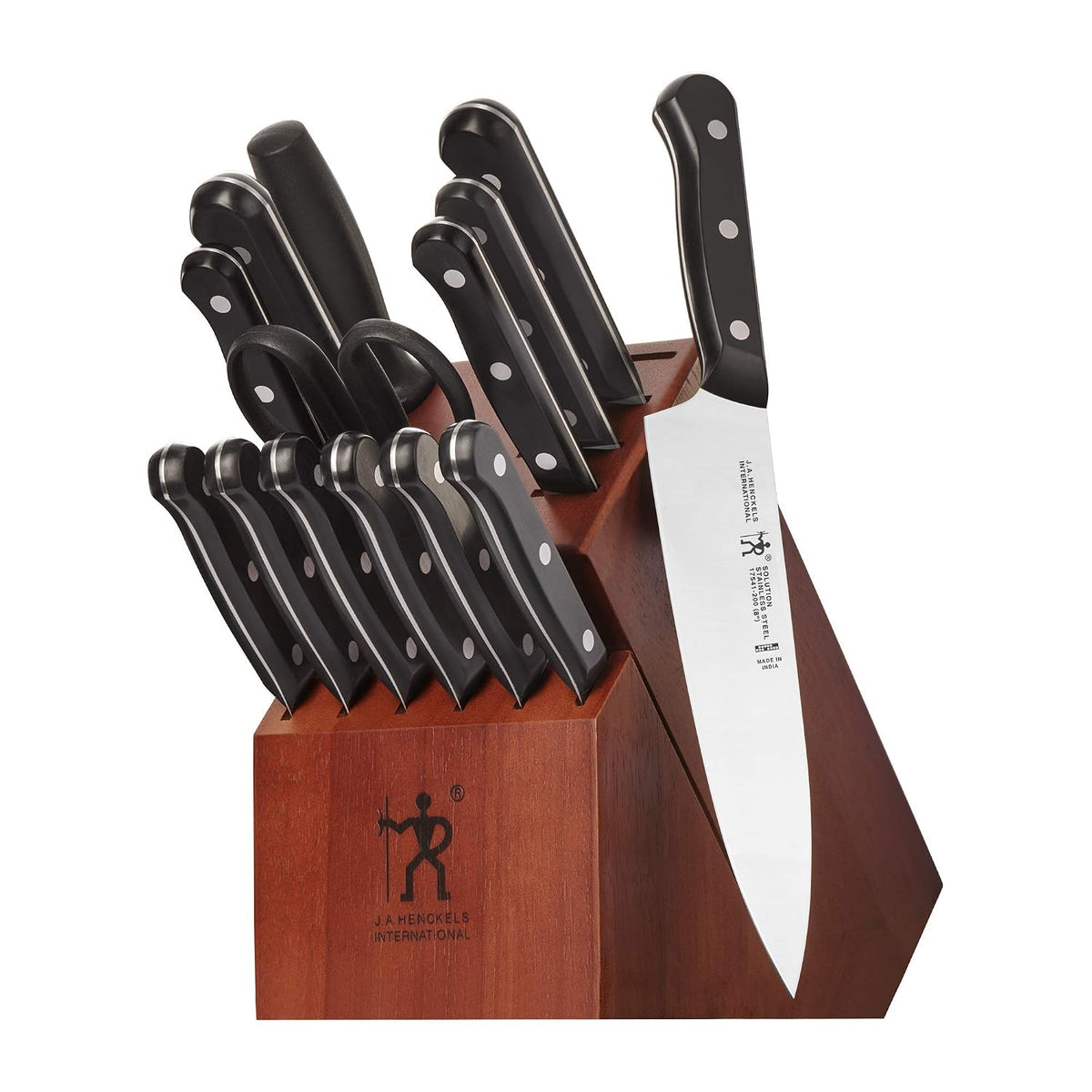 Solution 15 pc Knife Set, Razor-Sharp, German Engineered, Brown