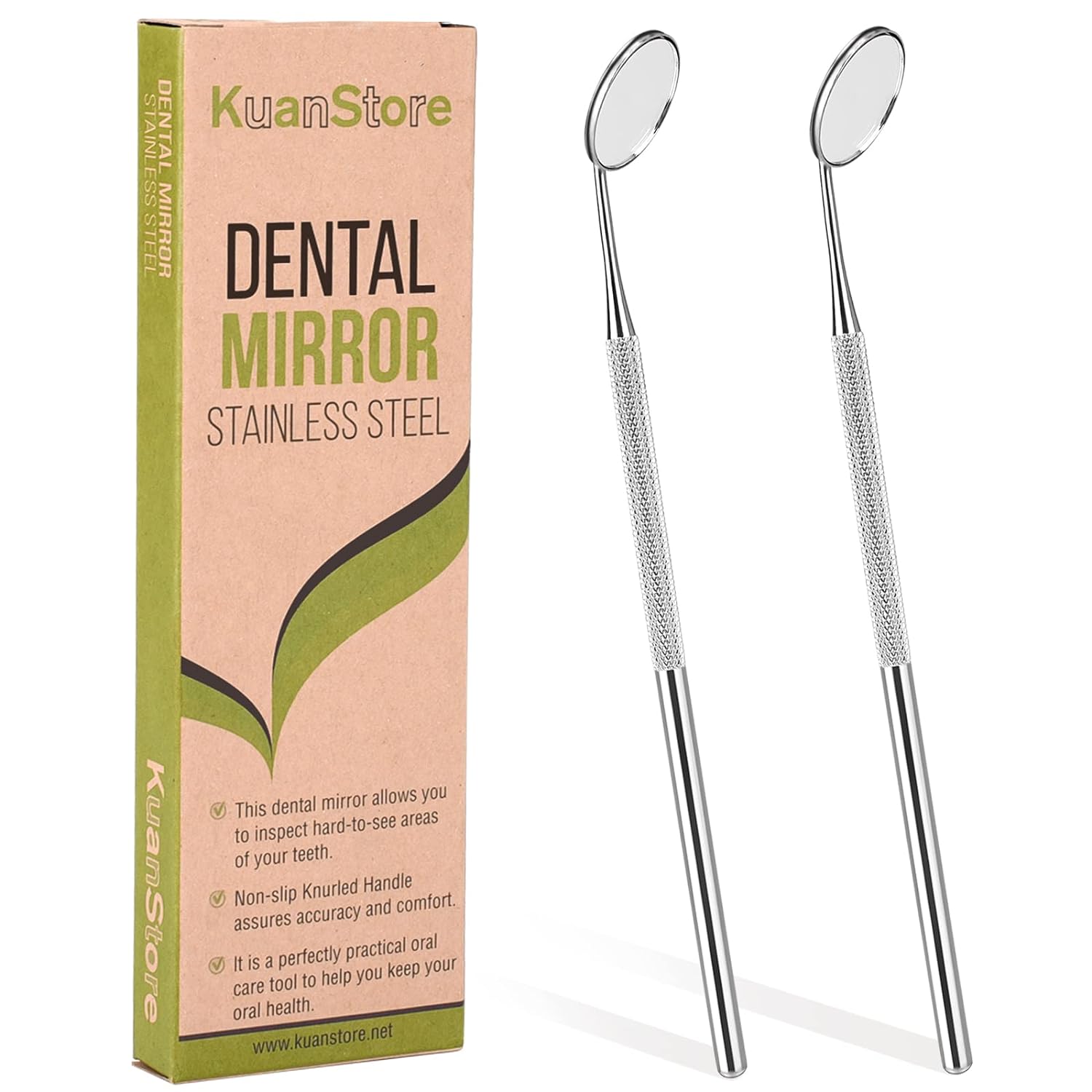 Dental Mirror Stainless Steel with Handle 6.5", Dentist Tool for Teeth Cleaning Plaque, Mouth Inspection, Lash