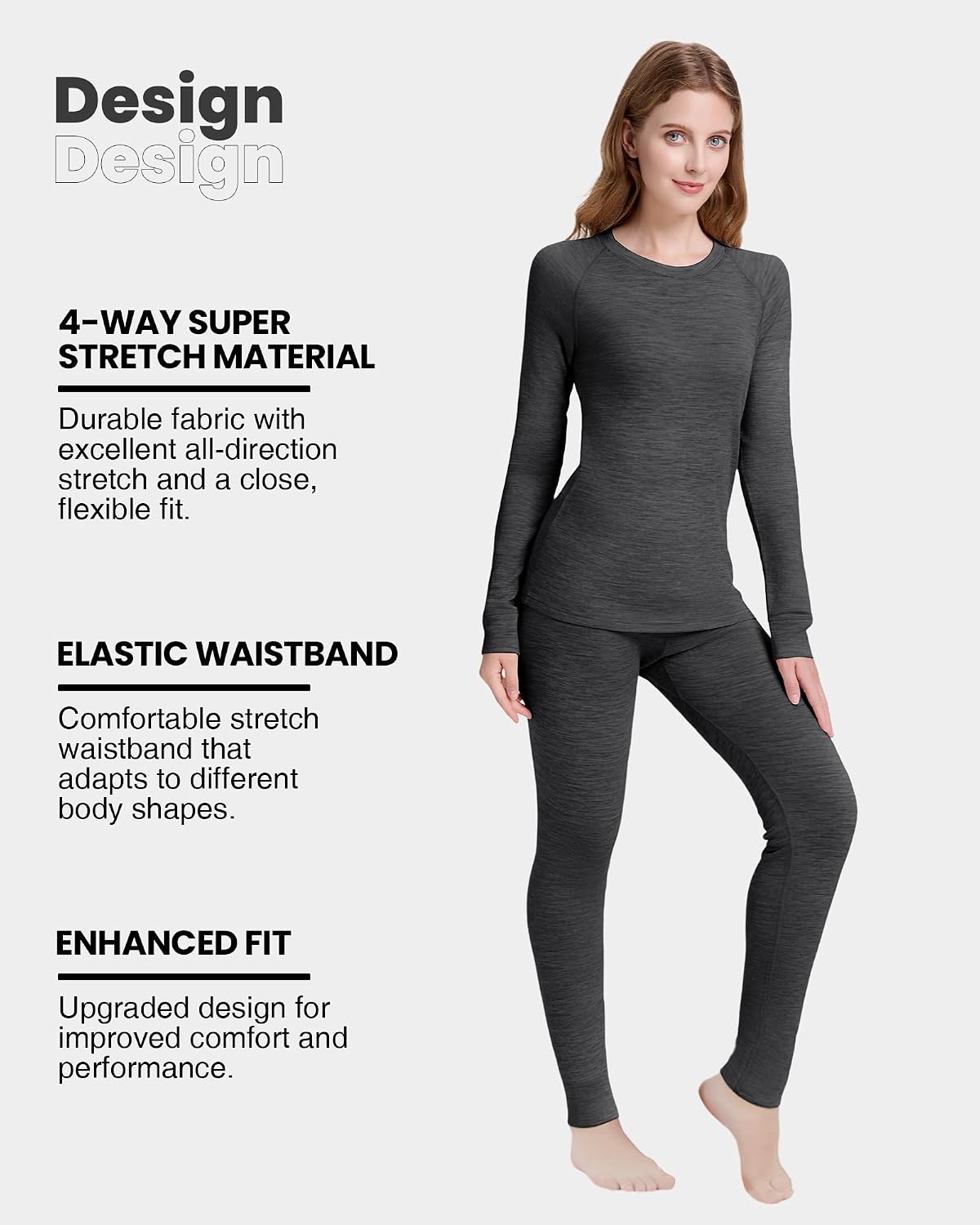 Women's 100% Merino Wool Thermals Base Layer Set | Long Johns for Women, Winter Thermal Underwear, Cold Weather Base
