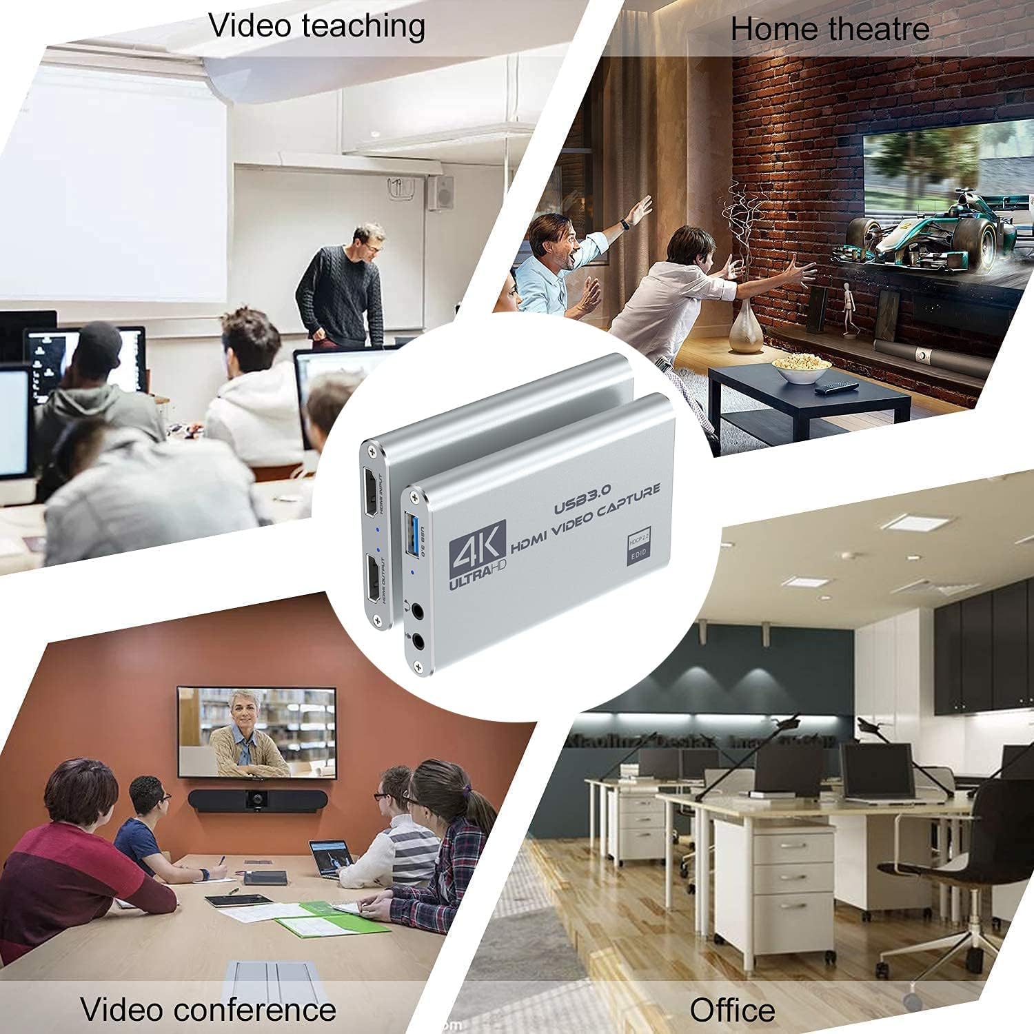 Video Capture Card 4K 1080P 60FPS, USB 3.0 HDMI Video Capture Device, HD Game Capture Card for Streaming, Work with