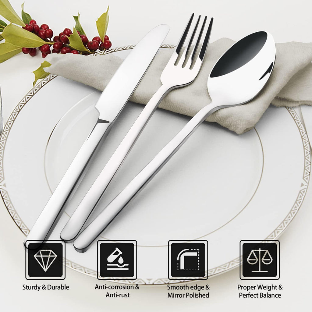 Silverware Set for 12, 60 Piece 18/10 Stainless Steel Flatware Set Cutlery