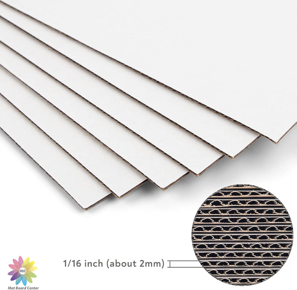 Mat Board Center, 50 Pack 12x16 Inch Corrugated Cardboard Sheets