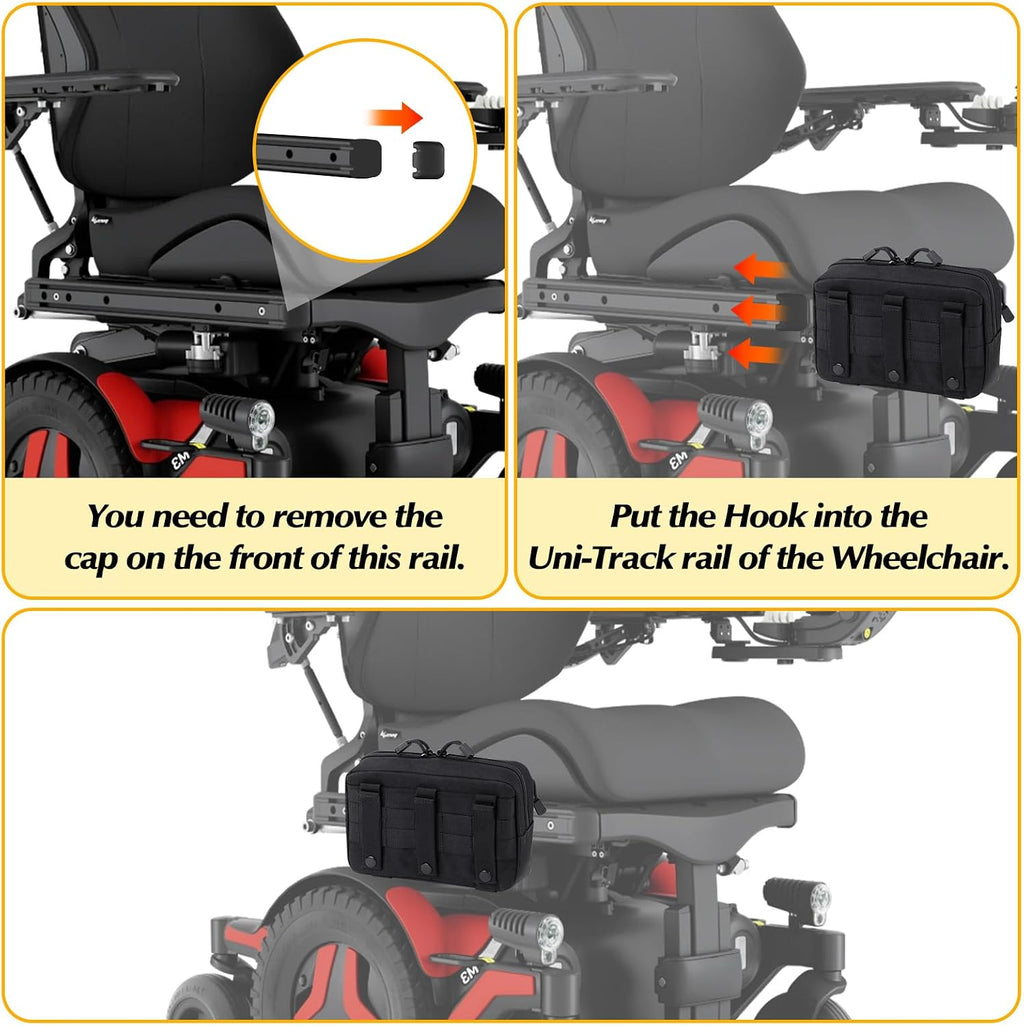 Wheel Chair Side Bag for Permobil Power, Removable Storage Bag for Permobil Wheelchair accessories, compatible with