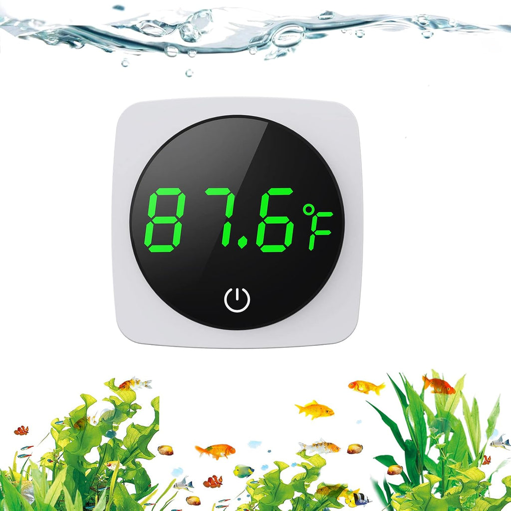 Aquarium Thermometer, LED Digital Fish Tank Thermometer, White