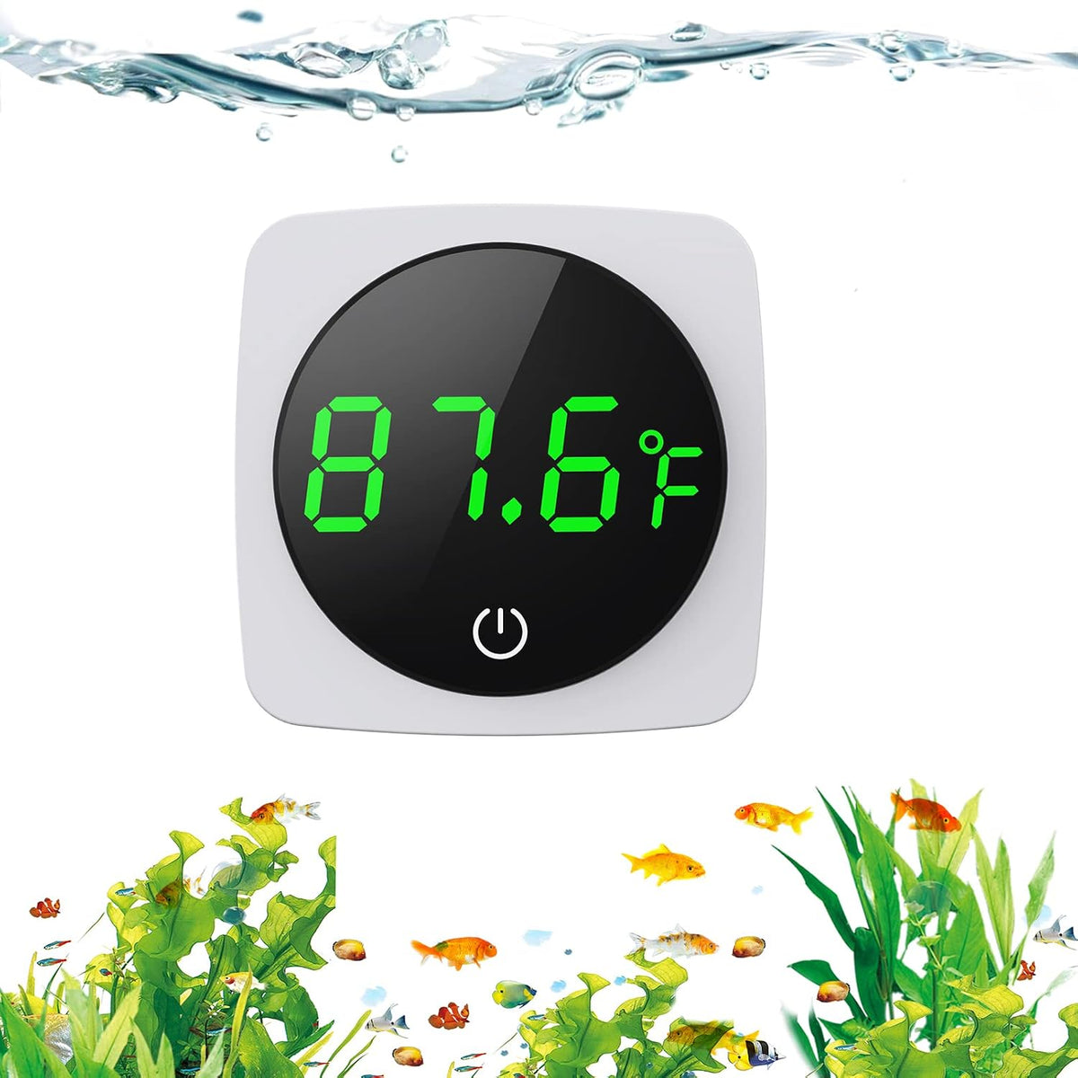 Aquarium Thermometer, LED Digital Fish Tank Thermometer, White