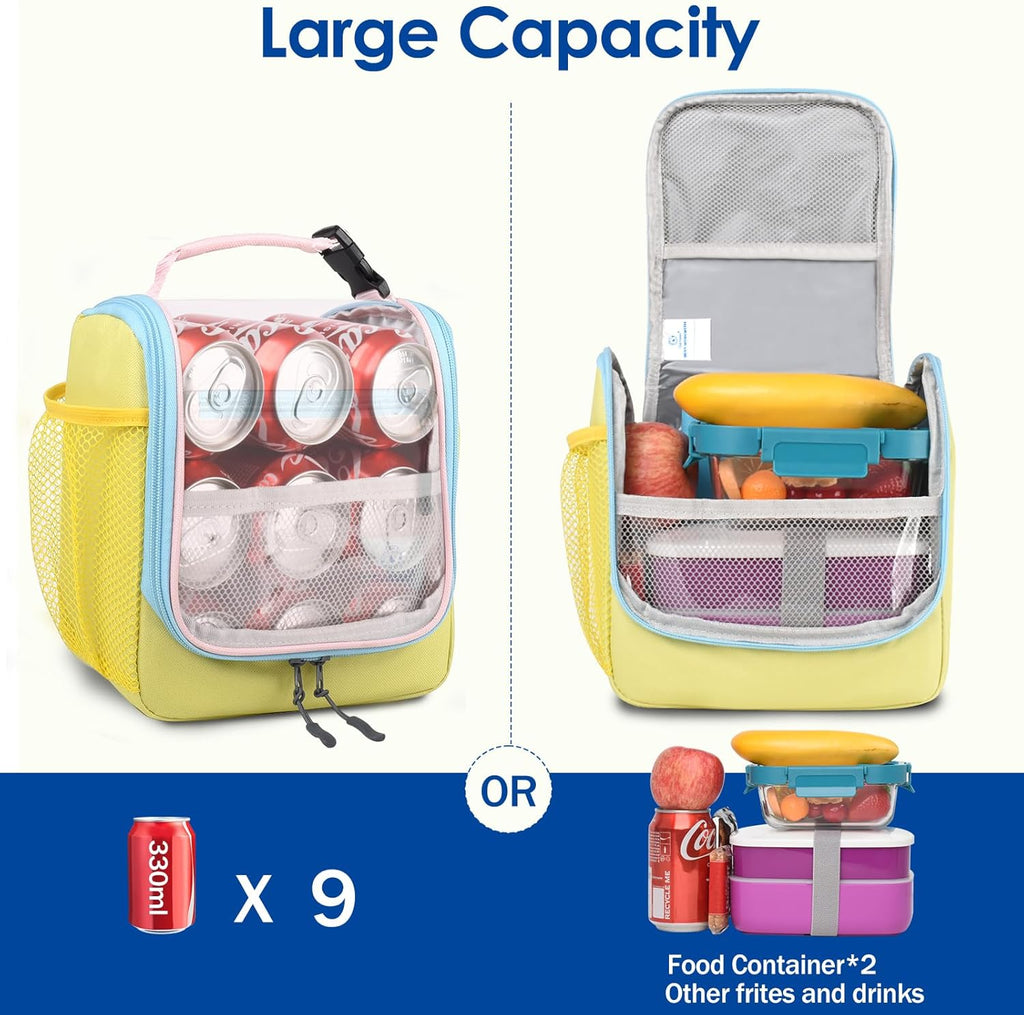 Kids Lunch Box, Insulated Lunch Bag for Kids, Toddler, Girl, and Boy; Holds Lunch Box, Water Bottle, & Snacks;