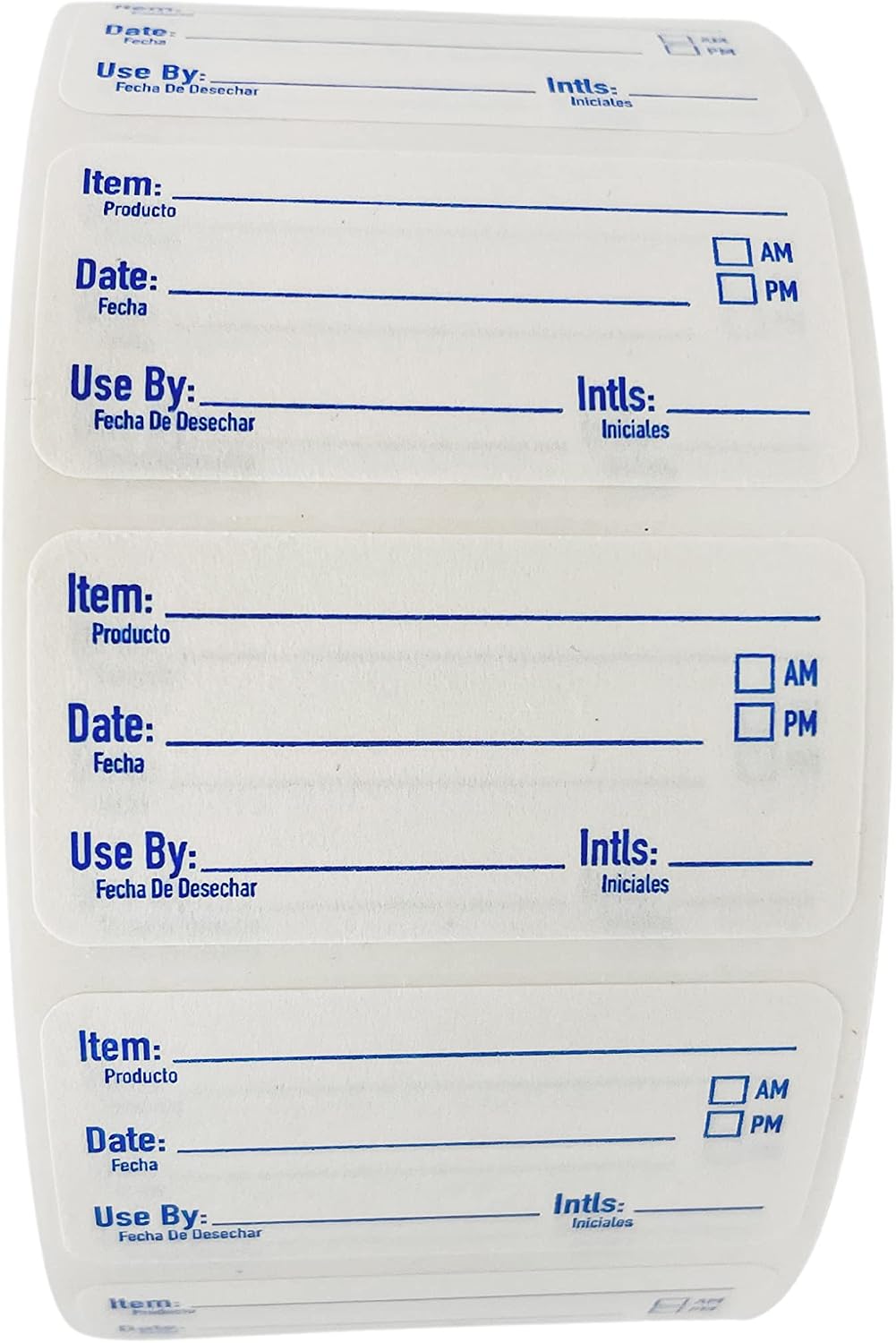 2x1 Dissolvable Food Labels, 1000 Food Container Stickers, Blue