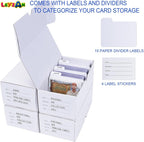 Trading Card Storage Box, 4-Pack 400 Count Cardboard TCG & Sport Card Box | Trading Card Storage with Divider and