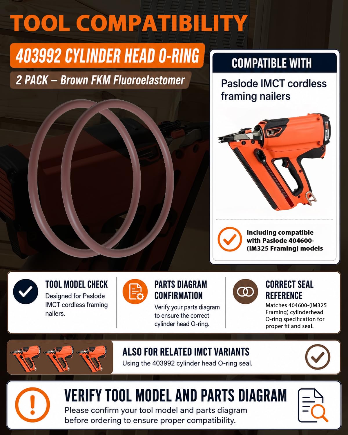 403992 O-Ring Seal Compatible with Paslode Impulse Nailers