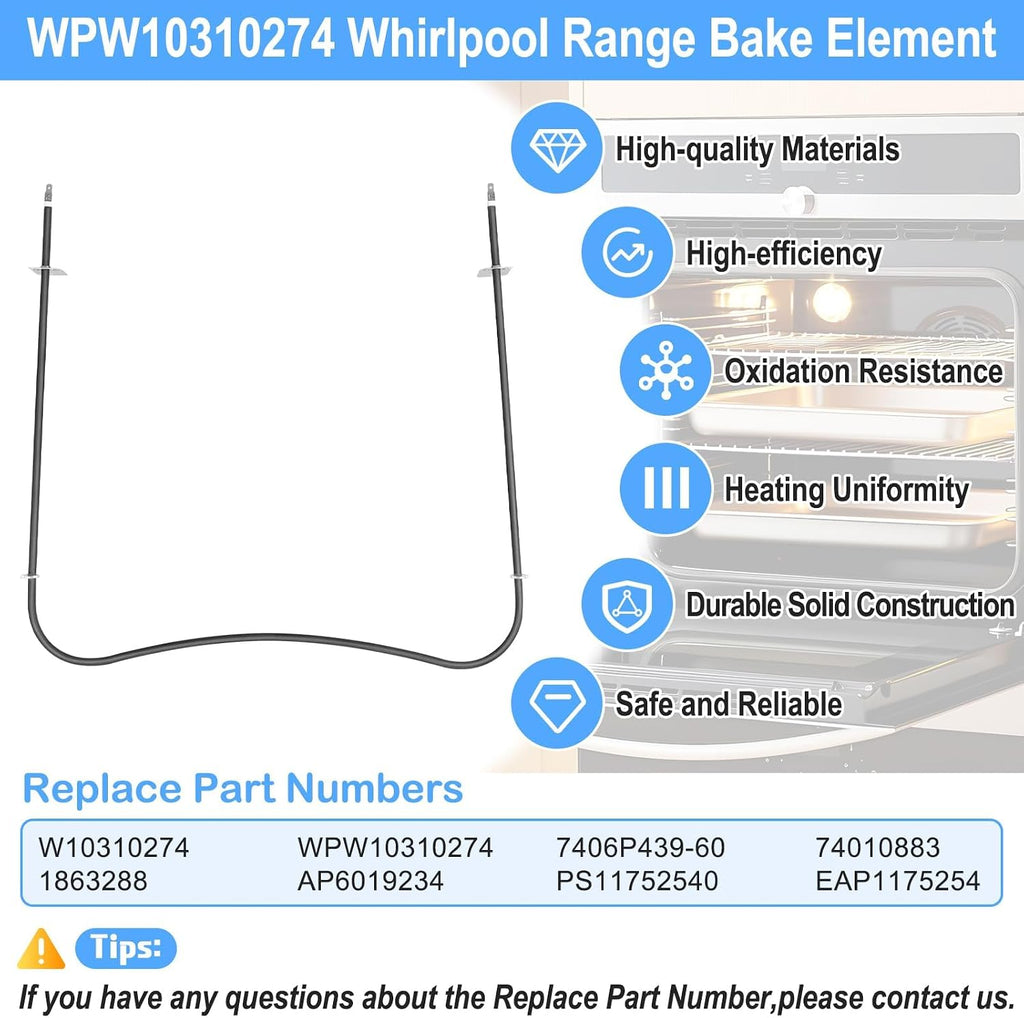 Upgraded W10310274 Range Bake Element Compatible with Whirlpool Maytag Jenn-Air Amana Range Ovens Coil Parts,WPW10310274 Whirlpool Oven Lower Bake Element Coil Replacement W10310274 Heating Element