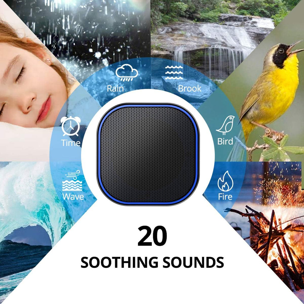 Sound White Noise Machine with 20 Non Looping Natural Soothing Sounds and Memory Function 32 Levels of Volume Powered
