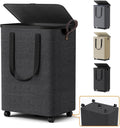Laundry Basket with 5 Wheels, Rolling Laundry Hamper, 75L, Deep Gray | Clothes Hamper with Wheels and Lid